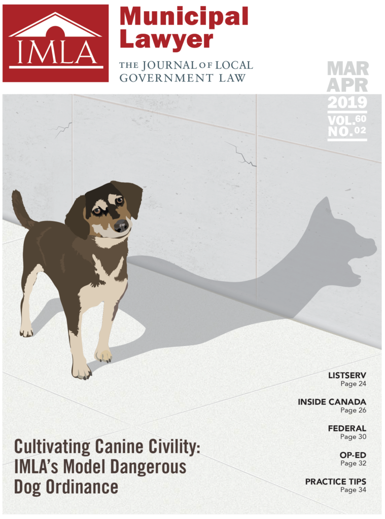 IMLA Mar/Apr 2019 Municipal Lawyer Cover and Chris Balch's Article 