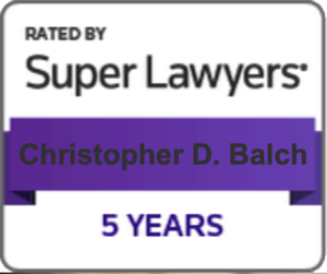 Rated by Super Lawyers, Christopher D. Balch, 5 years